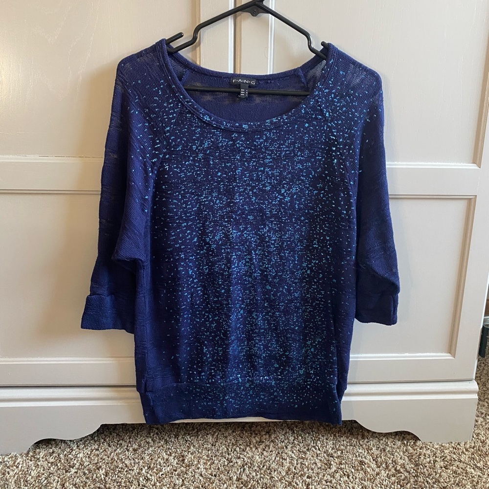 Womens blue sparkle top size large